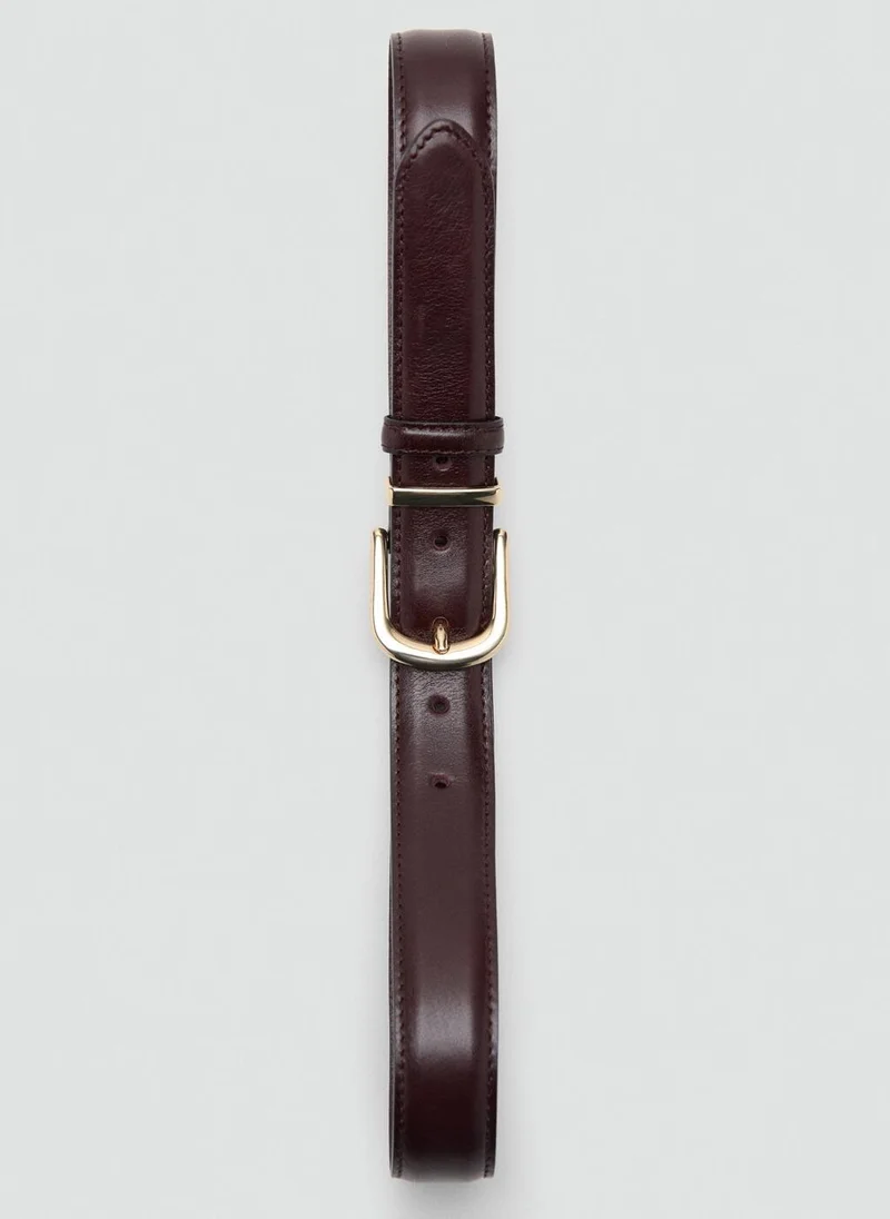 MANGO Buckle leather belt